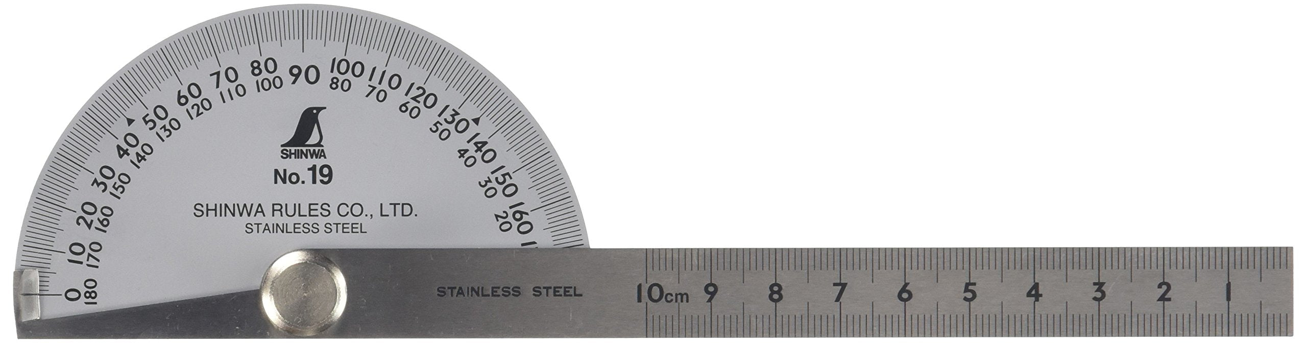 Shinwa Measurement Protractor 2 Rod No.19 Silver - Made In Japan