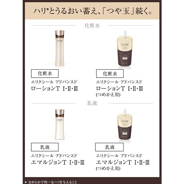Shiseido Elixir Advanced Emulsion T1 Refreshing Refill 110ml [emulsion] Japan With Love 4