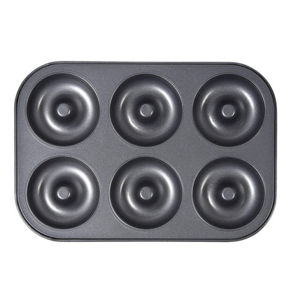 Soratobu Frying Pan Japan Silicone Treated 6P Steel Non-Stick Baked Donut Mold