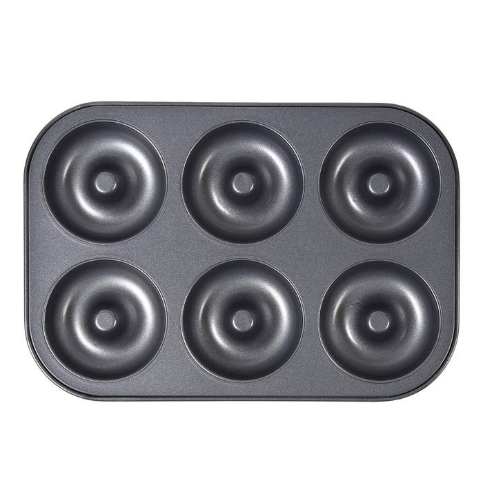 Soratobu Frying Pan Japan Silicone Treated 6P Steel Non-Stick Baked Donut Mold