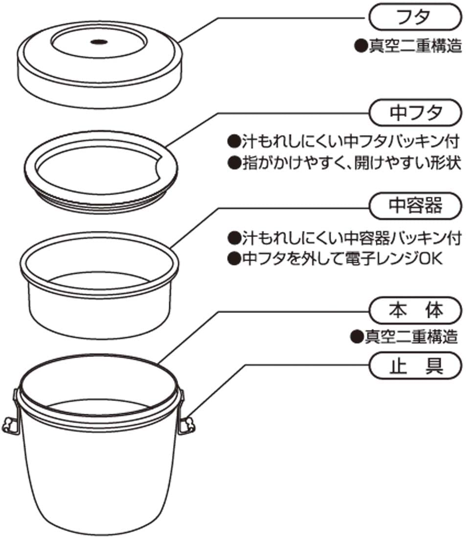 Skater Japan 800Ml Bento Box - Heat Insulated Stainless Steel - Antibacterial - Blue (Stlbd8Ag-A)