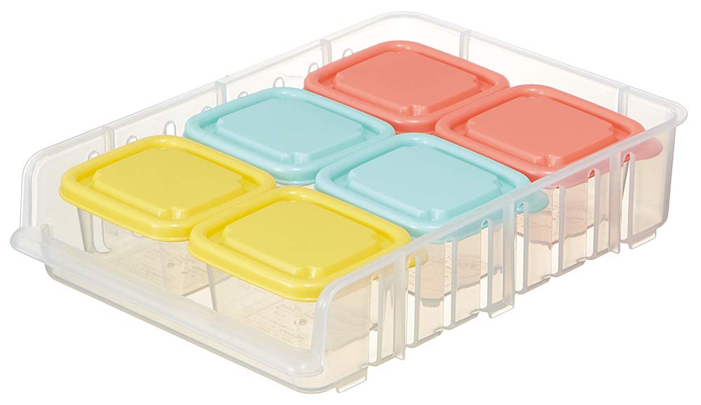 Skater Japan Mini Seal Container Storage Set Of 6 With Rack Mmstr1 3 Colors 60Ml