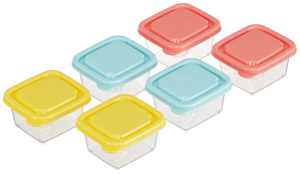 Skater Japan Mini Seal Container Storage Set Of 6 With Rack Mmstr1 3 Colors 60Ml