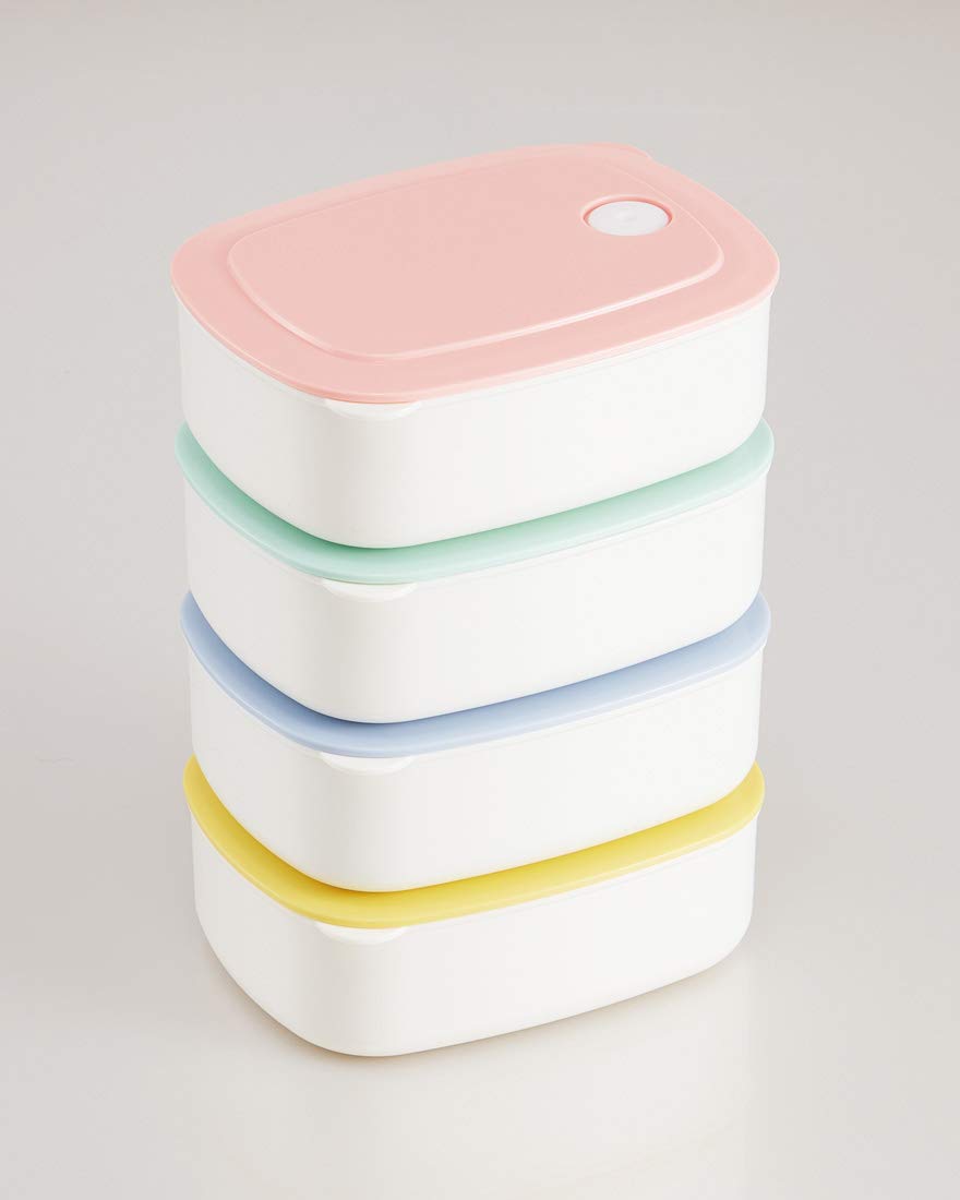 Skater 400Ml Pastel Yellow Side Dish Frozen Storage Container - Made In Japan