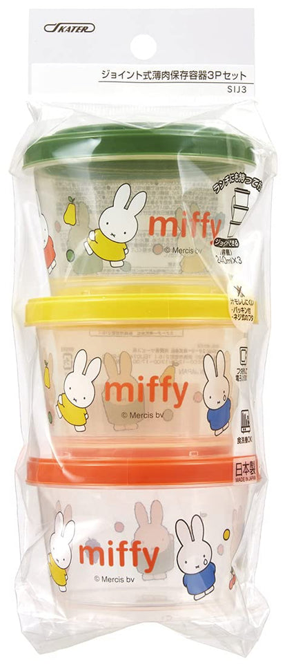 Skater Japan 3P 240Ml Side Dish Container Miffy 21 Sij3-A