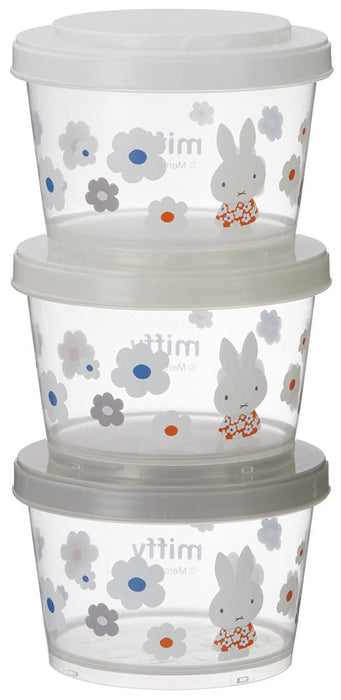 Skater Japan 3P 240Ml Side Dish Storage Containers Miffy Monotone Sij3-A
