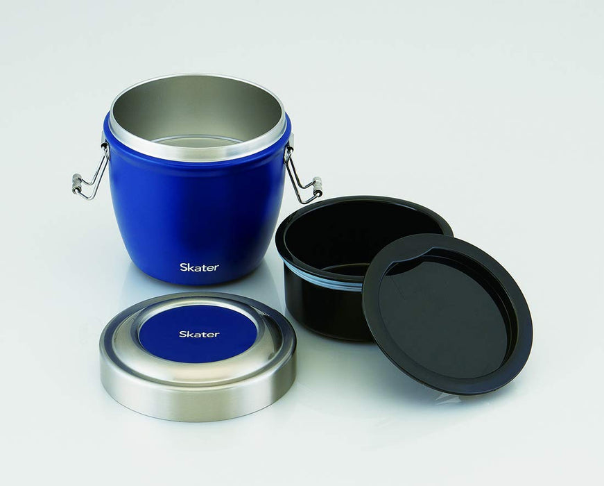 Skater Japan Stainless Steel Bento Box 550Ml Blue Thermal Lunch Bowl Stlbd6-A