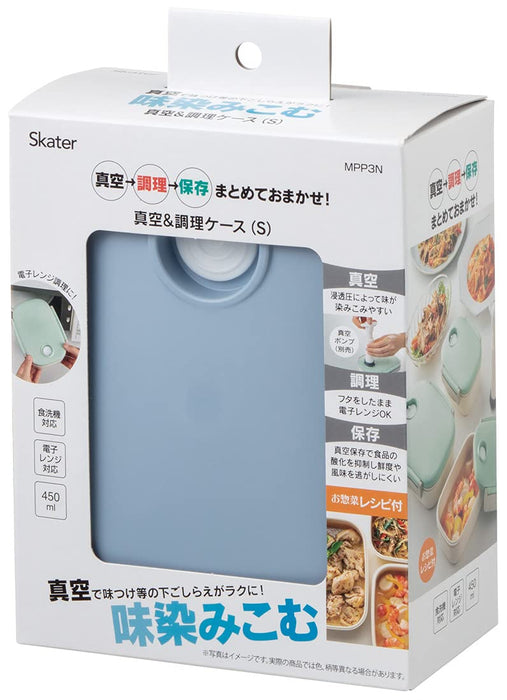 Skater Vacuum Bento Box Storage Container Blue Japan 450Ml Mpp3N-A