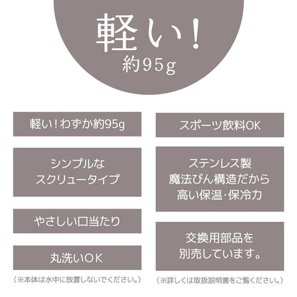 Thermos Vacuum Insulated 150ml Water Bottle Small Capacity Pocket Mug Brown