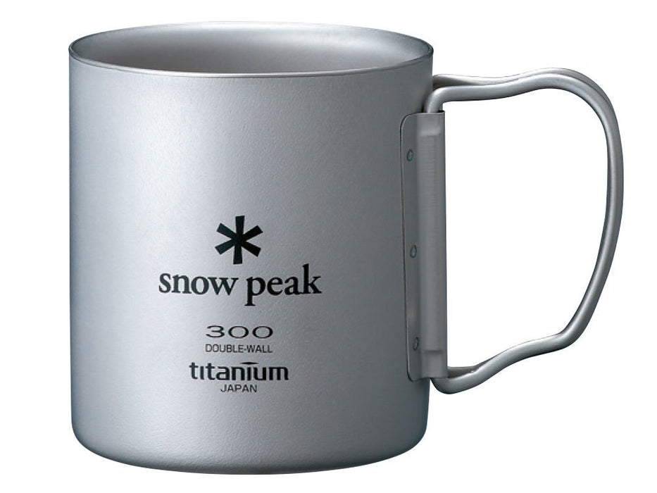 Snow Peak Titanium Double Mug 300Ml Folding Handle Mg-052Fhr Japan
