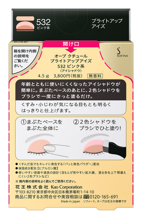 Orb Bright Up Eyes 532 Pink - Japanese Eye Shadow