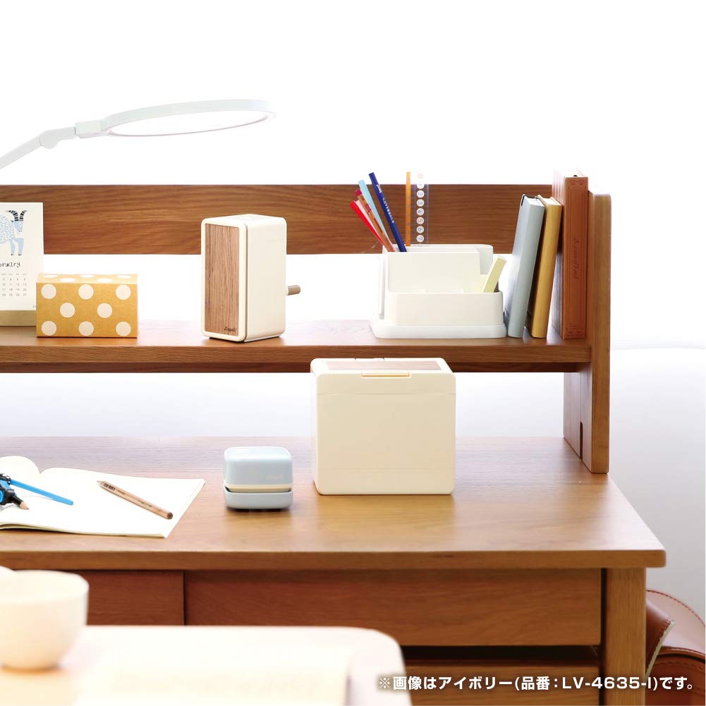 Sonic Japan Toppin Manual Pencil Sharpener Lv-4635-I Vertical Slim Ivory