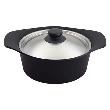 Nihon Yoshokki Cast Iron Induction Deep Casserole 22Cm Japan W/ Stainless Steel Lid