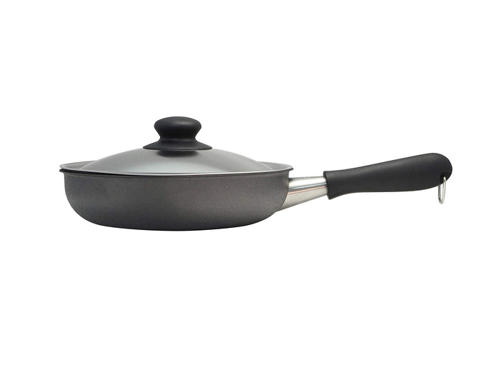 Sori Yanagi Japan Iron Frying Pan 22Cm W/ Lid Compatible Ih Double Fiber Line Nitriding