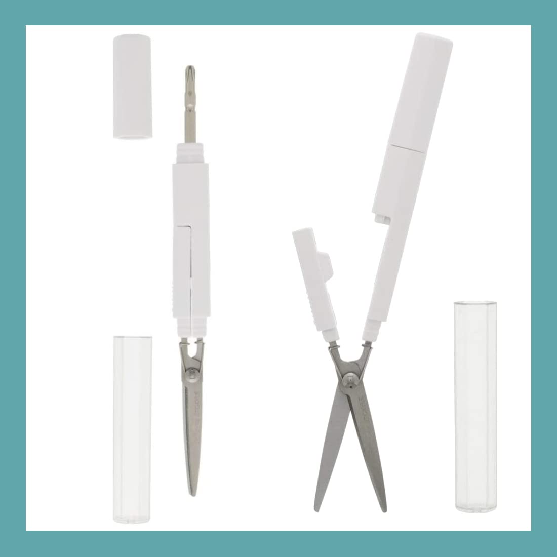 Sun-Star Stationery White Stickyle Tasno Scissors Japan S3720063