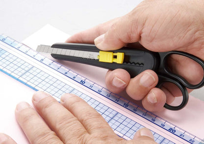 Sun-Star Japan Stationery Scissors With Cutter S3725030 - Black