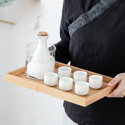 Sxrc 9-Piece Creative Sake Set Japan - Warming Bowl Tokkuri 6 Cups Tray Whiskey Bottle Barware