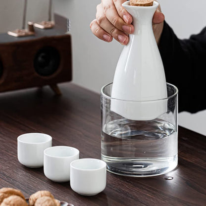 Sxrc 9-Piece Creative Sake Set Japan - Warming Bowl Tokkuri 6 Cups Tray Whiskey Bottle Barware