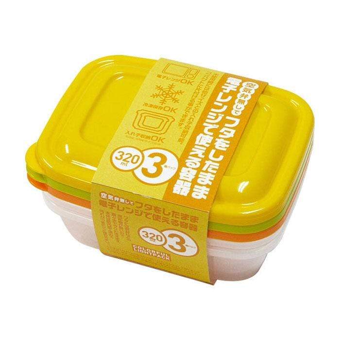 Takeya Japan Colorful Light Pack Container 320Ml (3 Packs)