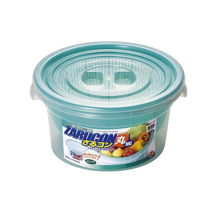 Takeya Zarucon Round Plastic Mesh Bowl With Lid 16L