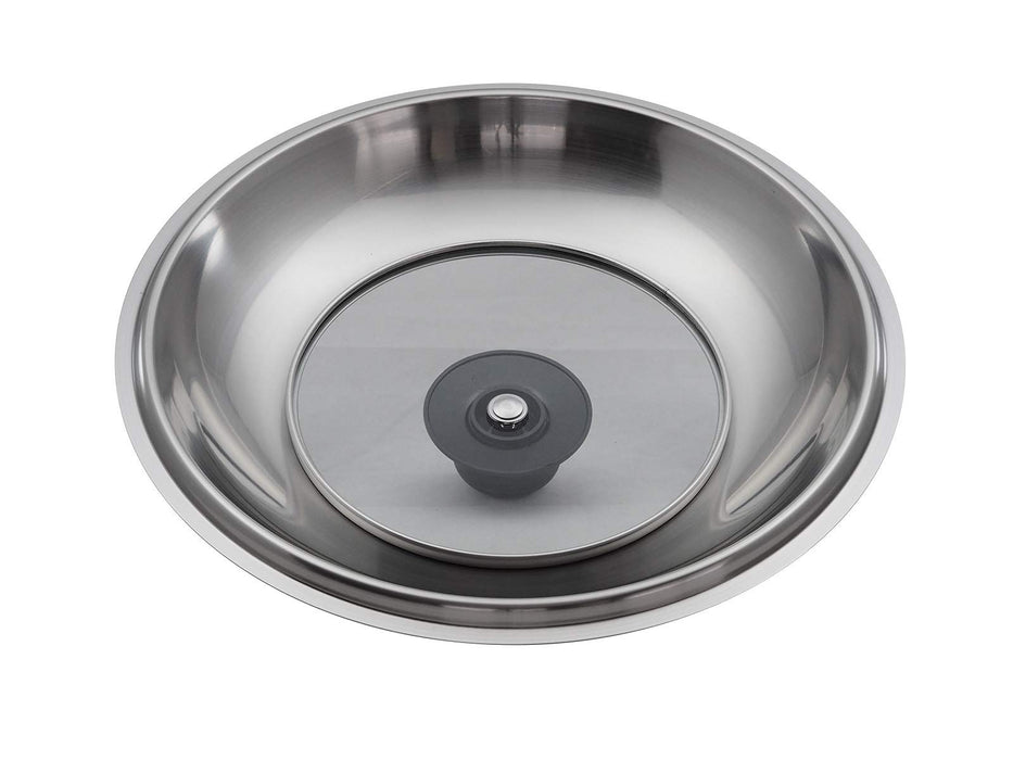 Takumi Japan 30Cm Ih Compatible Stir Fry Pot W/ Magma Plate & Glass Lid - Gray