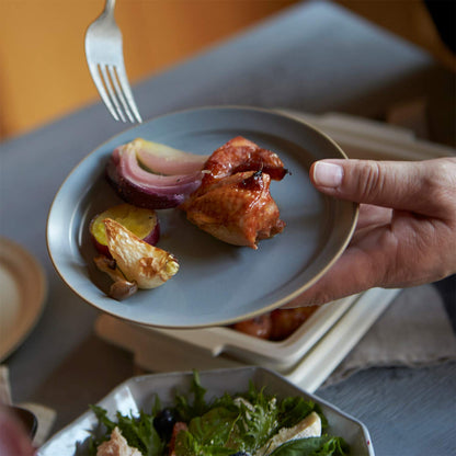 Tamaki Plate M Edge Line Gray 20Cm Diameter 2.2Cm Height Microwave & Dishwasher Safe Japan T-788516