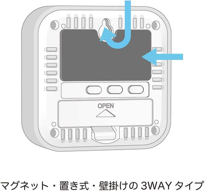 Tanita Tt-558Gy Digital Wall Mounted Thermo-Hygrometer Clock Calendar Japan (Includes Battery) - Temperature & Humidity Monitor