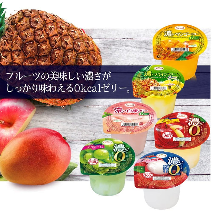Tarami Dark 0Kcal Jelly 290G 6 Types Japan (Apple White Peach Pineapple Mango Muscat Lychee) - 36 Pieces