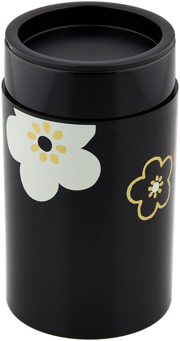 Tatsumiya 56491 Tea Canister Large Flower Pattern Plum Black Japan