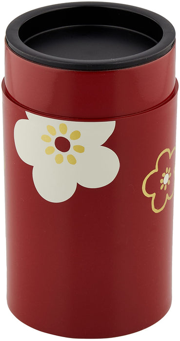 Tatsumiya 56502 日本茶叶罐 大花梅朱红色