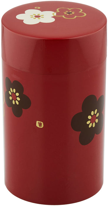 Tatsumiya 56502 日本茶叶罐 大花梅朱红色