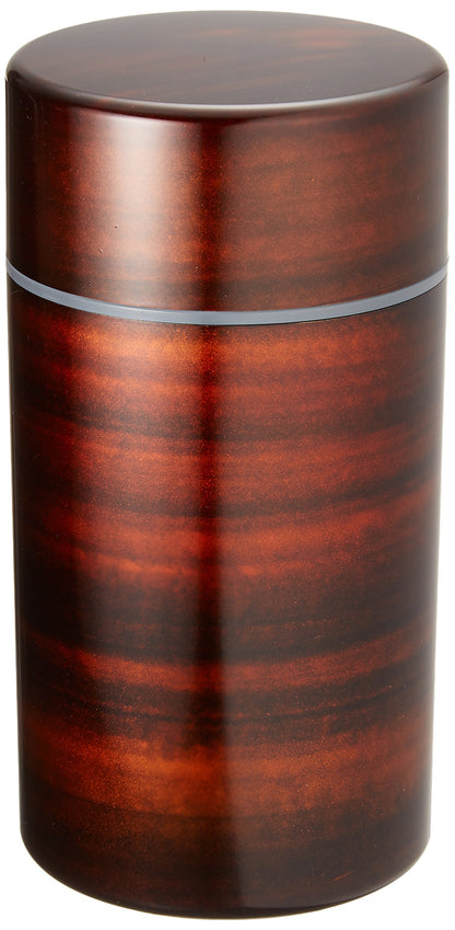 Tatsumiya 56701 Tea Caddy Maru Sakura Wood Grain Large Japan