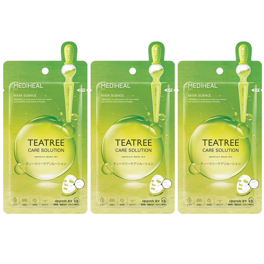 Mediheal Tea Tree Care Solution Ampoule Mask JEX 3 Sheets - Japanese Skincare Face Mask