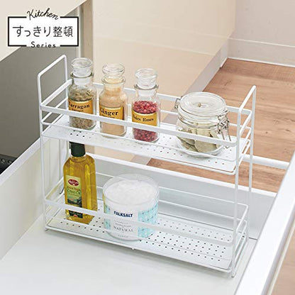 Tenma Spice Rack White 10X31X27Cm 2 Tiers | Japan