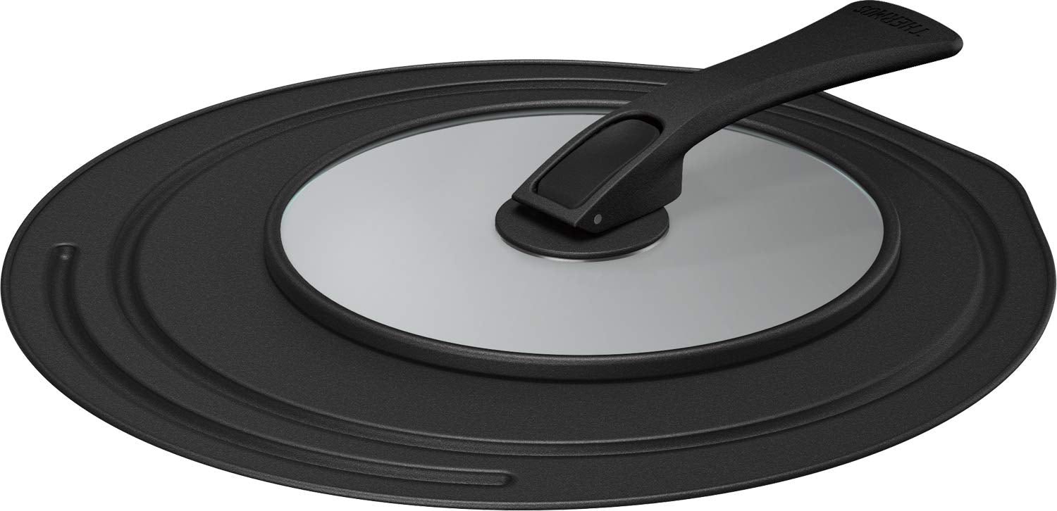 Thermos Japan Folding Stand Frying Pan Lid 26/28Cm Black Kld-001 Bk