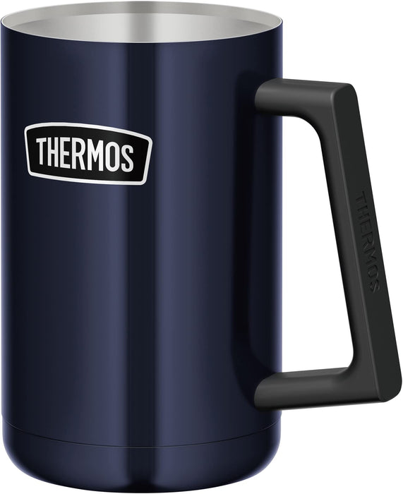 Thermos 600ml 真空隔熱戶外系列午夜藍馬克杯