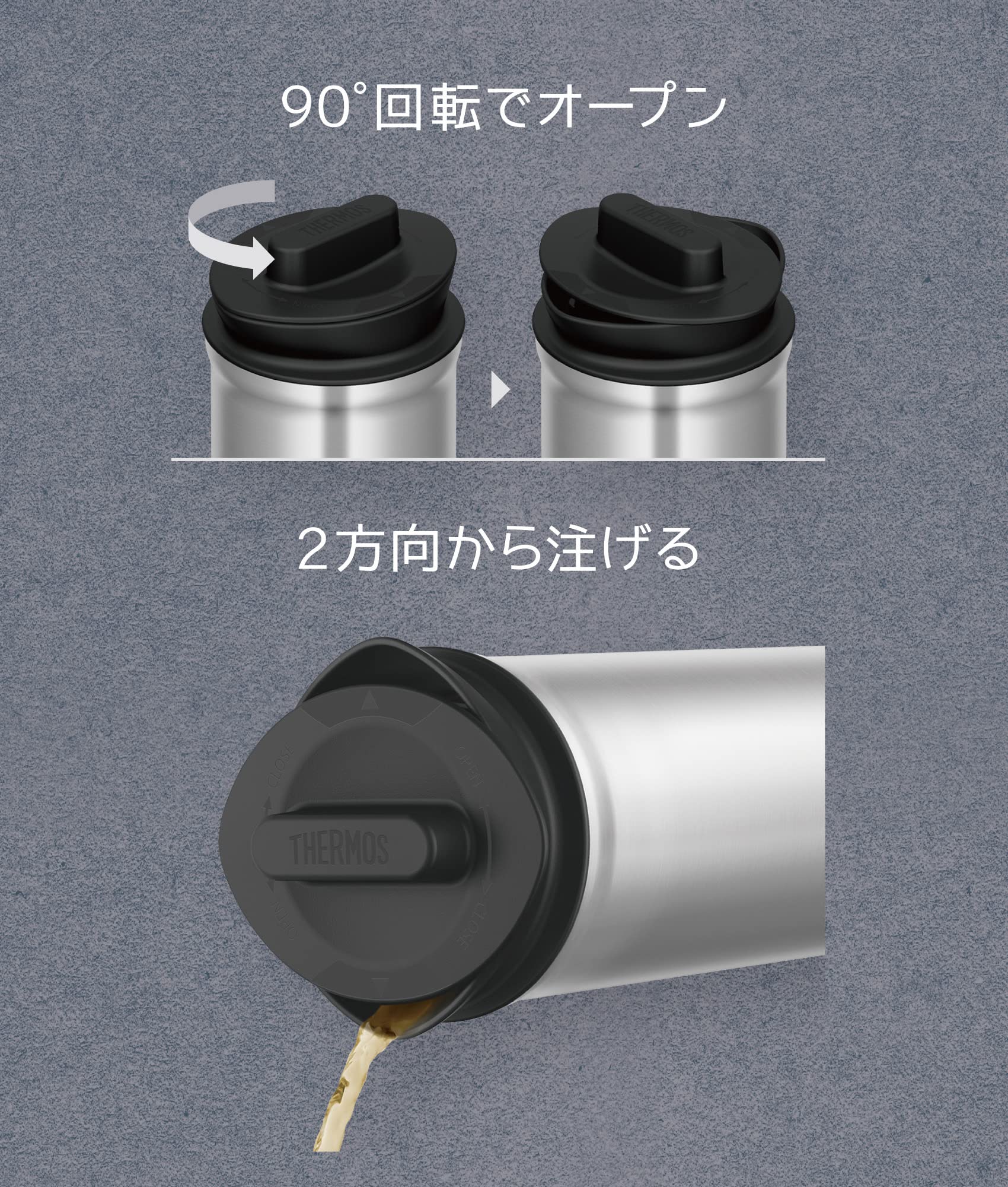 Thermos 1L Black Stainless Steel Pot with Tea Pack Holder Ttd-1000 Sbk