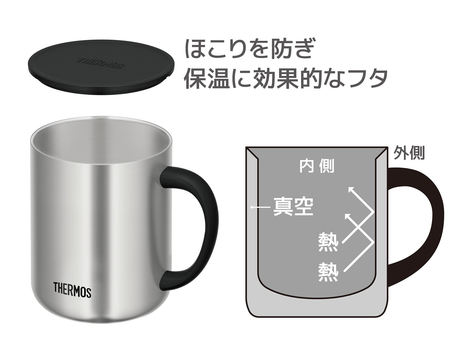 Thermos Vacuum Insulated Mug 450Ml Stainless Jdg-450 S