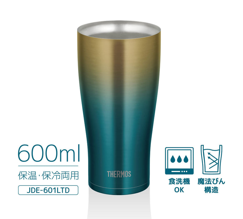Thermos Japan Vacuum Insulated Tumbler 600Ml Blue Gold Jde-601Ltd Blgd