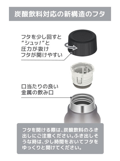 Thermos Silver 750Ml Water Bottle for Cold Storage Carbonated Beverage Safe