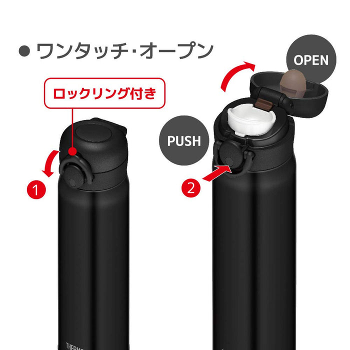 Thermos 500Ml Vacuum Insulated Water Bottle Mug - Matte Black Jnr-501 Mtbk (Made In Japan)