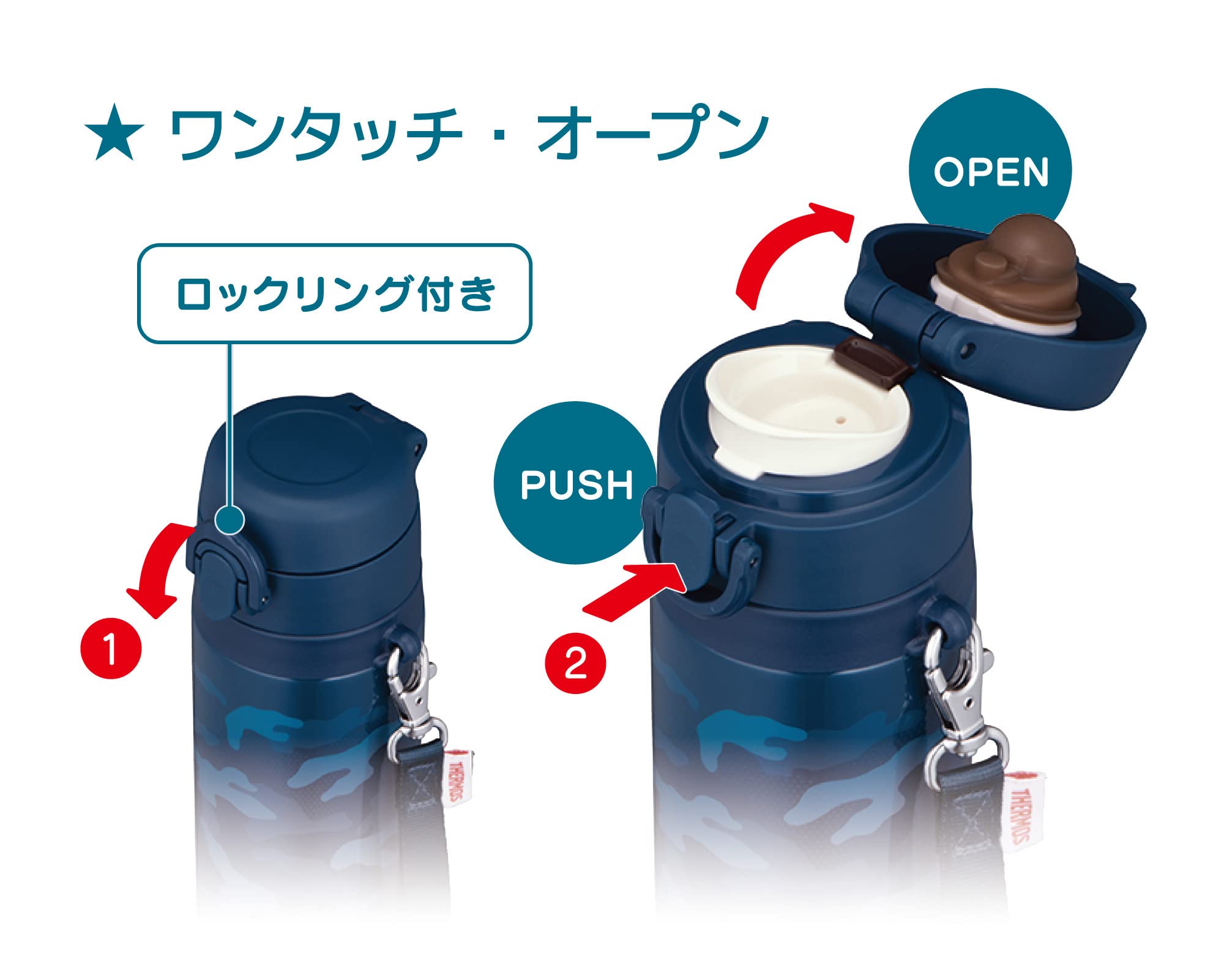 Thermos JNT-552 Navy Vacuum Insulated Mobile Mug 550ml Water Bottle