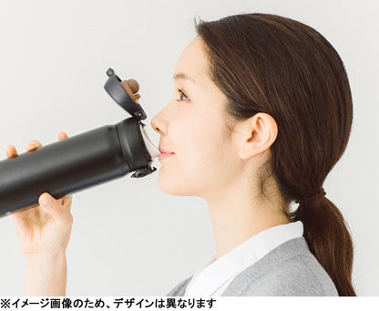 Thermos 0.4L Water Bottle Vacuum Insulated Mobile Mug One Touch Open Japan Jnl-402 Navy Yellow