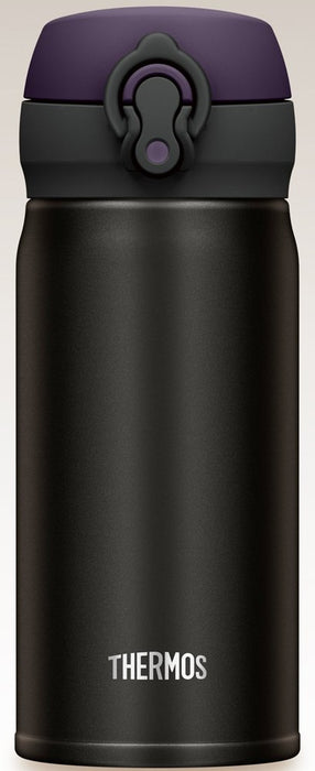 Thermos Japan Vacuum Insulated Water Bottle Mobile Mug One Touch Open 350Ml All Black Jnl-352 Alb