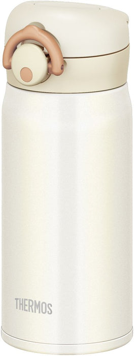 Thermos Vacuum Insulated Water Bottle Mug [One Touch Open] 350Ml Cream White Jnr-350 Crw - Made In Japan