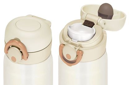 Thermos Vacuum Insulated Water Bottle Mug [One Touch Open] 350Ml Cream White Jnr-350 Crw - Made In Japan