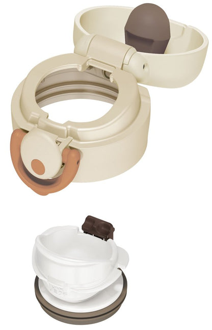 Thermos Vacuum Insulated Water Bottle Mug [One Touch Open] 350Ml Cream White Jnr-350 Crw - Made In Japan