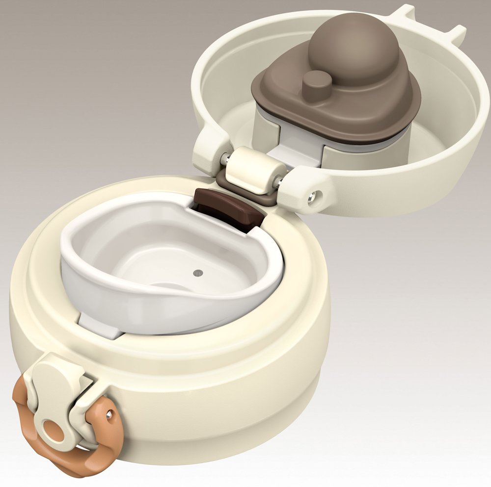 Thermos Japan Vacuum Insulated Water Bottle Mobile Mug [One Touch Open] 350Ml Pearl White Jnl-352 Prw