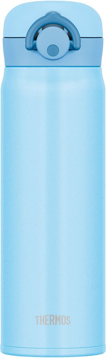 Thermos Jnr-500 Light Blue Vacuum Insulated Water Bottle 500Ml [One Touch Open] Japan