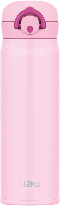 Thermos Japan 500Ml Light Pink Vacuum Insulated Water Bottle One Touch Open Mug Jnr-500 Lp